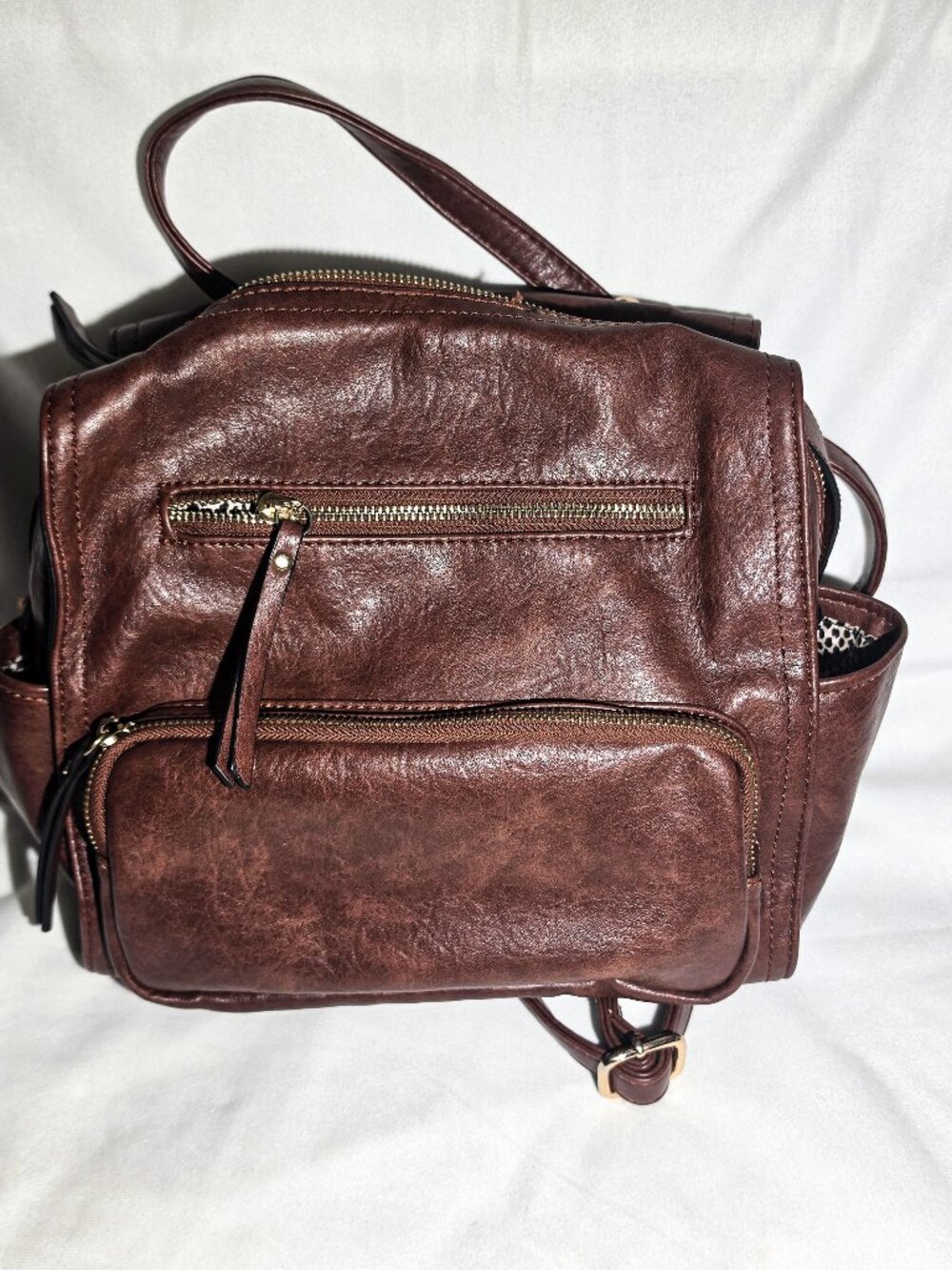 Leather purse leopard interior
